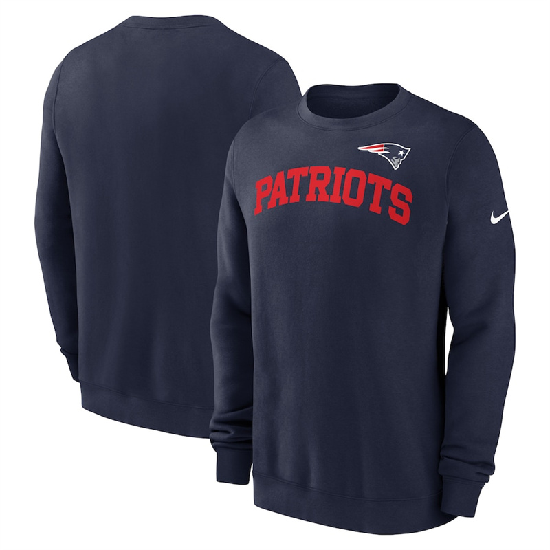 Men's New England Patriots Navy Club Pullover Sweatshirt Men's New England Patriots Navy Club Pullover Sweatshirt
